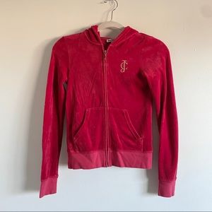 JUICY COUTURE | Red Velour Zip Up